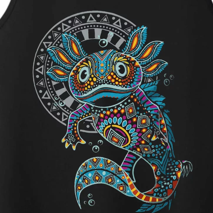 Axolotl Art Aztec Mexico Mexican Performance Tank