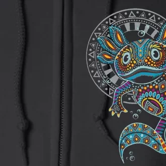 Axolotl Art Aztec Mexico Mexican Full Zip Hoodie