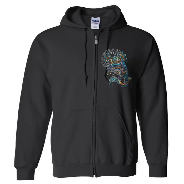 Axolotl Art Aztec Mexico Mexican Full Zip Hoodie