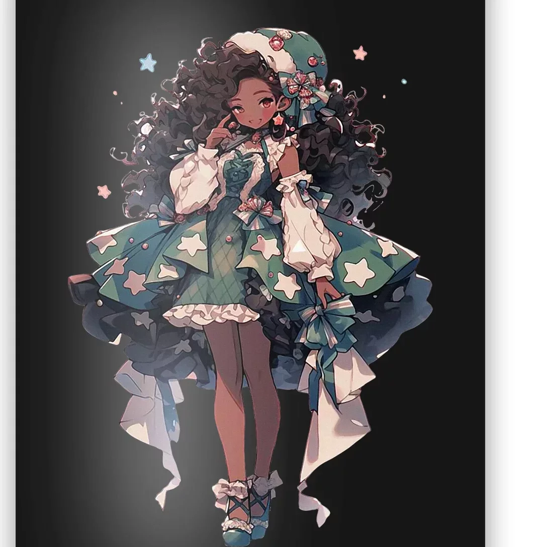 African American Anime Girl Poster