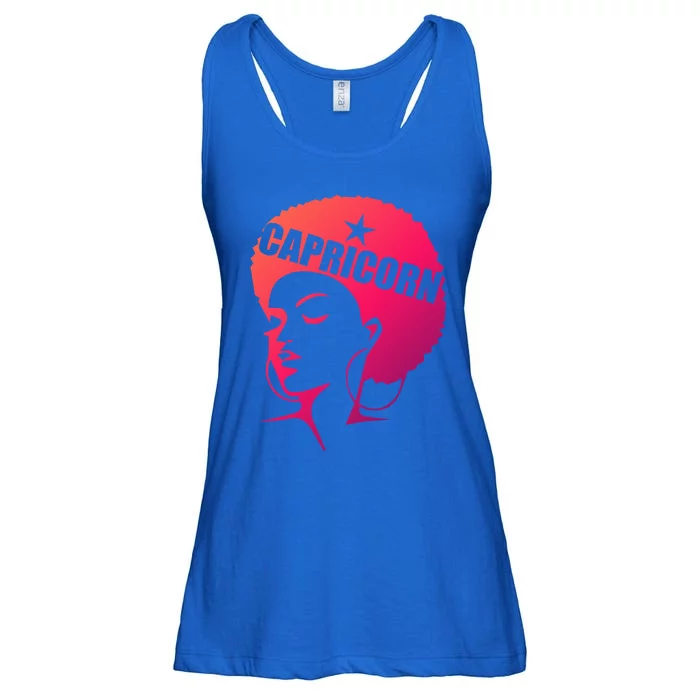 African American Afro Capricorn Zodiac Funny Gift Ladies Essential Flowy Tank