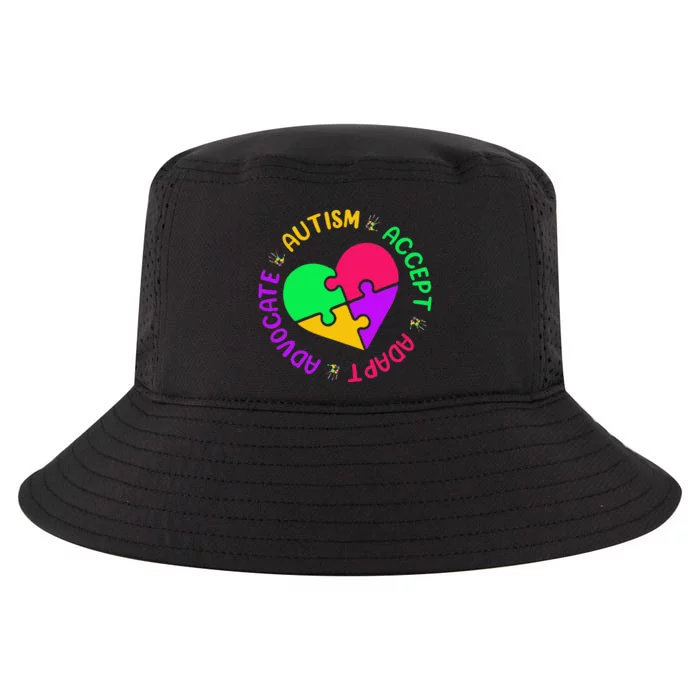 Accept Adapt Advocate Autism Awareness Autistic Motivational Cool Comfort Performance Bucket Hat