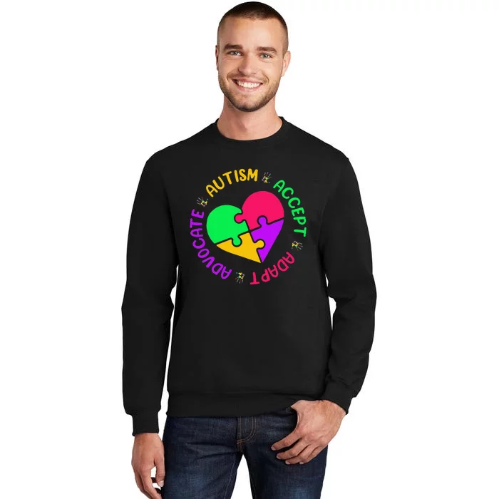 Accept Adapt Advocate Autism Awareness Autistic Motivational Sweatshirt