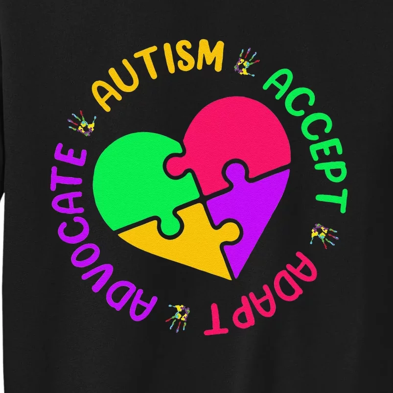 Accept Adapt Advocate Autism Awareness Autistic Motivational Sweatshirt