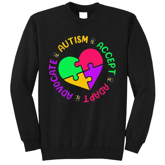 Accept Adapt Advocate Autism Awareness Autistic Motivational Sweatshirt