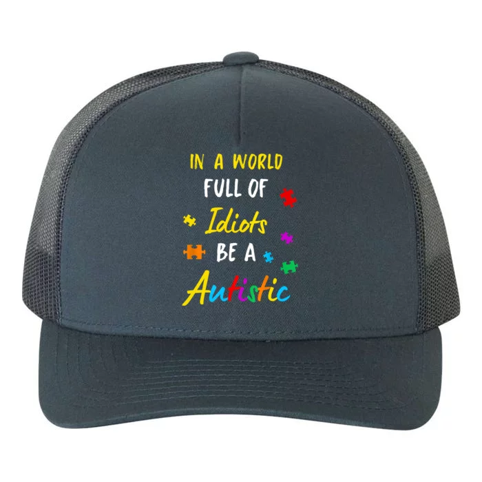 Autism Autistic Asperger Syndrom Aspie Puzzle Autist Support Yupoong Adult 5-Panel Trucker Hat