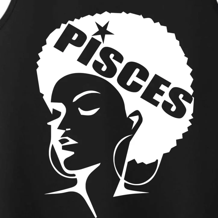 African American Afro Pisces Zodiac Great Gift Performance Tank