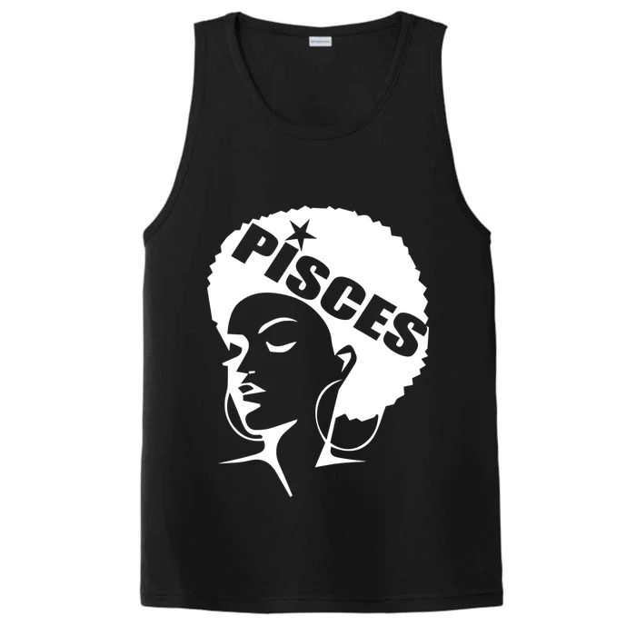 African American Afro Pisces Zodiac Great Gift Performance Tank