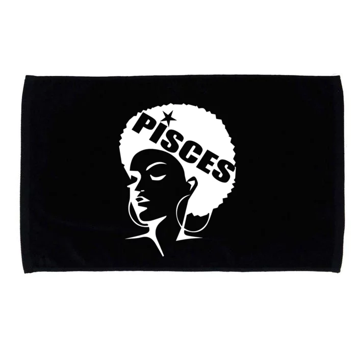 African American Afro Pisces Zodiac Great Gift Microfiber Hand Towel