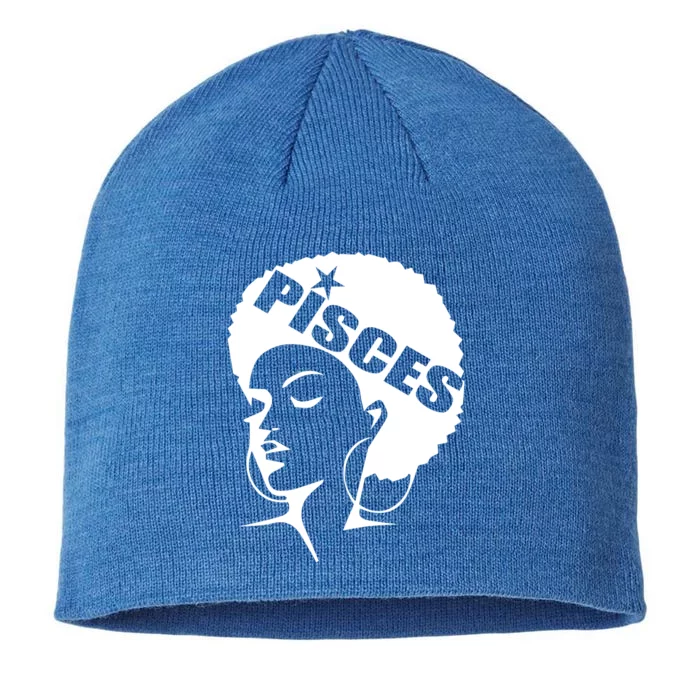 African American Afro Pisces Zodiac Great Gift 8 1/2in Sustainable Knit Beanie