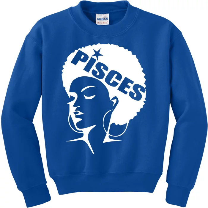 African American Afro Pisces Zodiac Great Gift Kids Sweatshirt