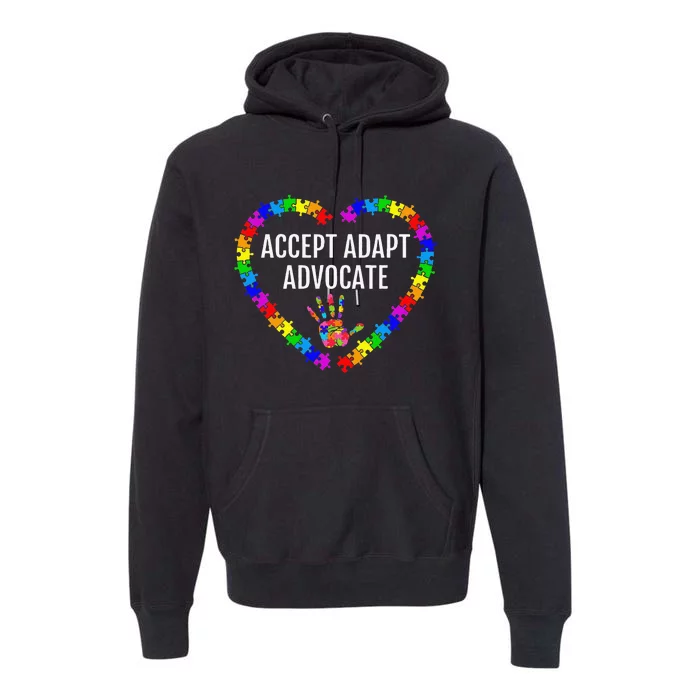 Accept Adapt Advocate Autism Awareness Gift Premium Hoodie