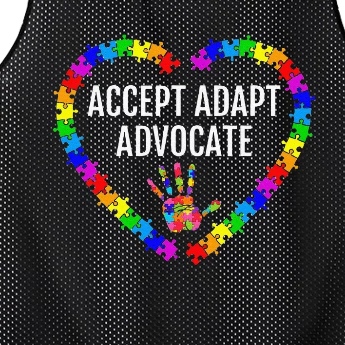 Accept Adapt Advocate Autism Awareness Gift Mesh Reversible Basketball Jersey Tank