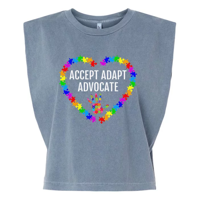 Accept Adapt Advocate Autism Awareness Gift Garment-Dyed Women's Muscle Tee