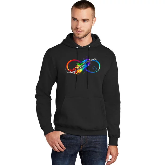 Accept Adapt Advocate Neurodiversity Autism Awareness Month Tall Hoodie