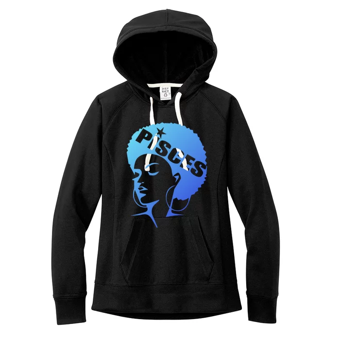 African American Afro Pisces Zodiac Great Gift Women's Fleece Hoodie