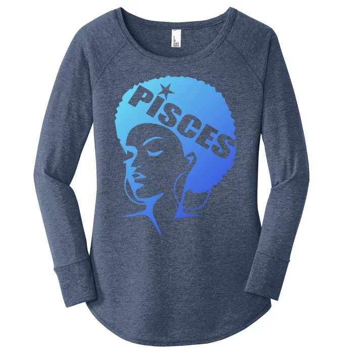 African American Afro Pisces Zodiac Great Gift Women's Perfect Tri Tunic Long Sleeve Shirt