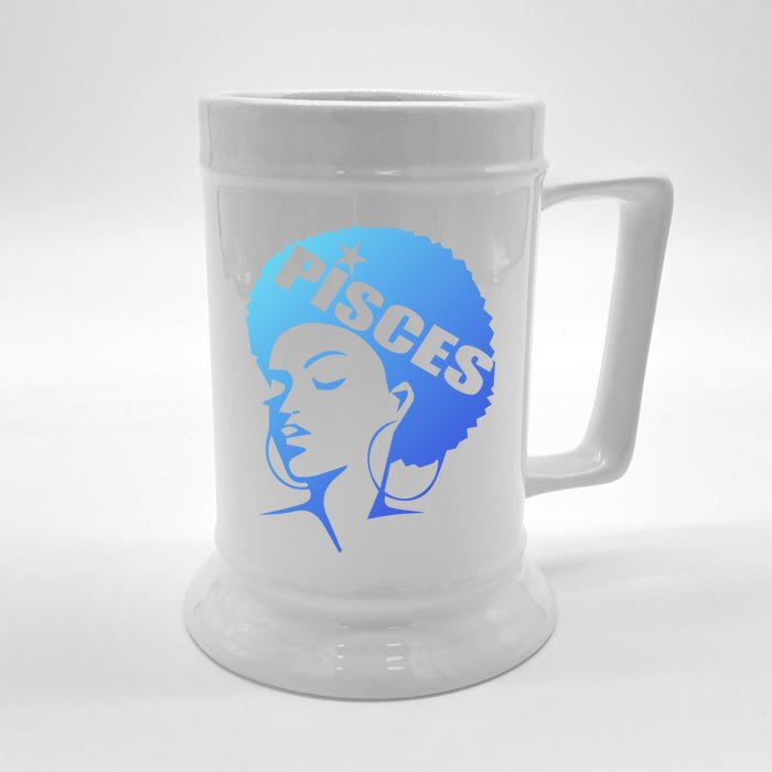 African American Afro Pisces Zodiac Great Gift Front & Back Beer Stein