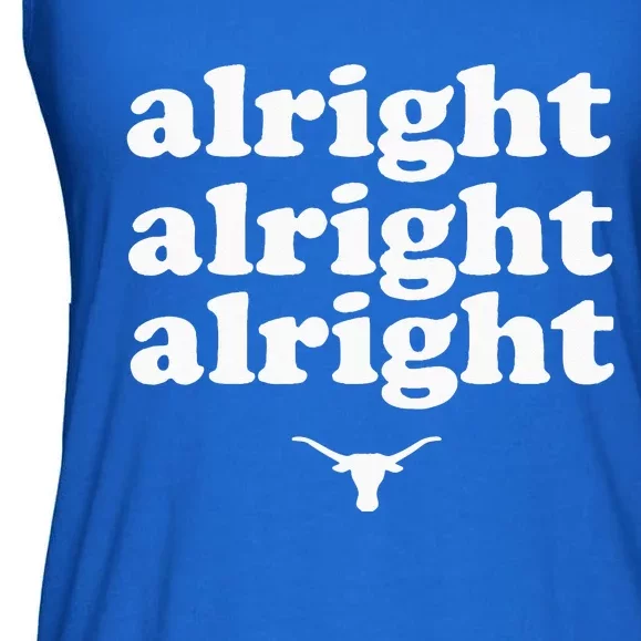 Alright Alright Alright Texas Bull Texas Pride State USA Ladies Essential Flowy Tank