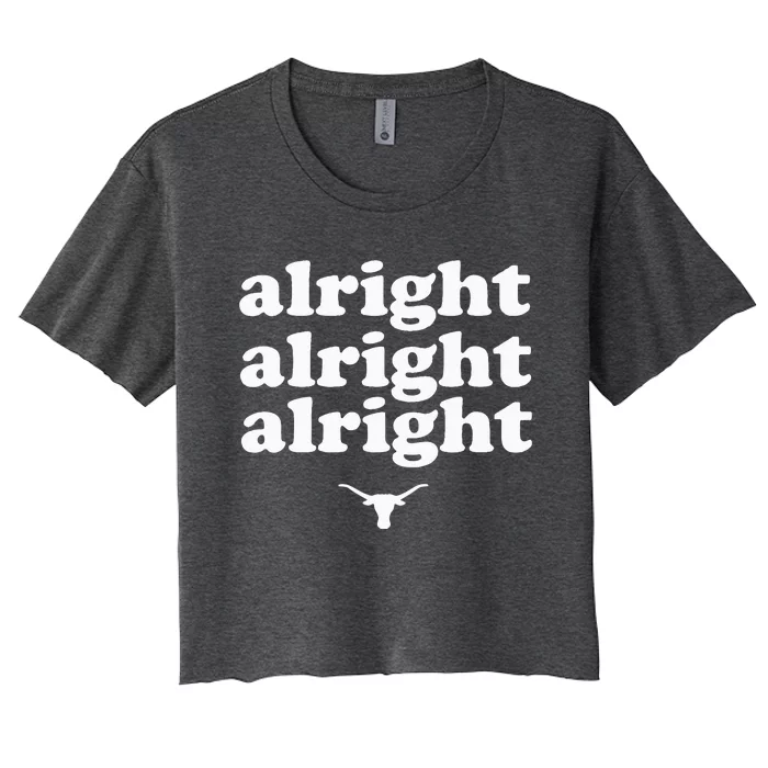 Alright Alright Alright Texas Bull Texas Pride State USA Women's Crop Top Tee