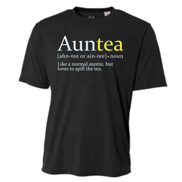 African American Aunt Auntie Love To Gossip Spill Tea Gift Cooling Performance Crew T-Shirt