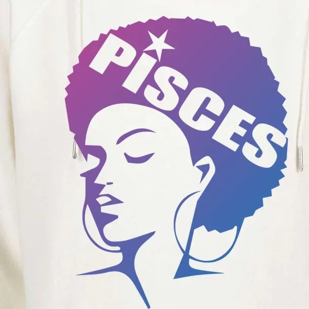 African American Afro Pisces Zodiac Great Gift Womens Funnel Neck Pullover Hood