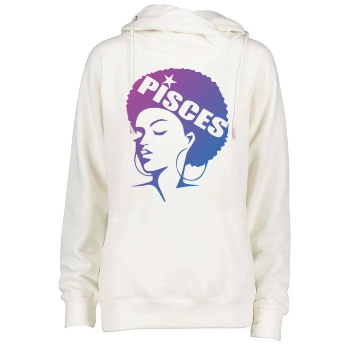 African American Afro Pisces Zodiac Great Gift Womens Funnel Neck Pullover Hood