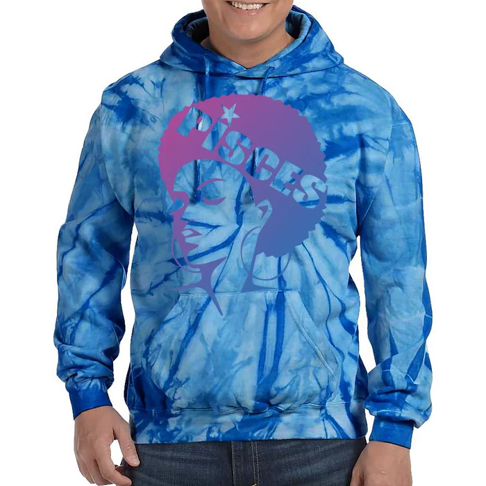 African American Afro Pisces Zodiac Great Gift Tie Dye Hoodie