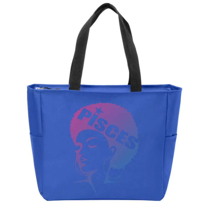 African American Afro Pisces Zodiac Great Gift Zip Tote Bag