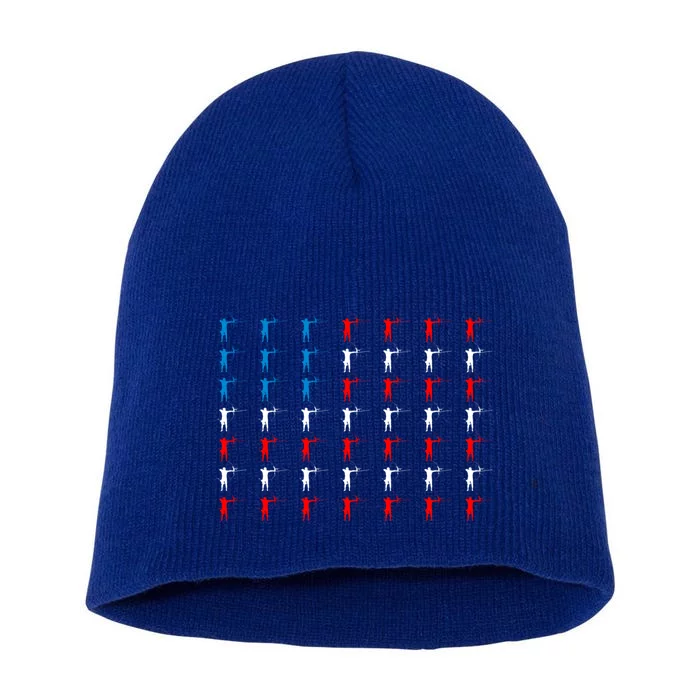 Archery Archer American Flag Independence Day 4th Of July Gift Short Acrylic Beanie