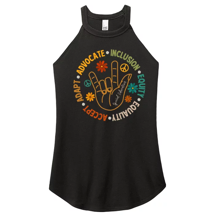 Accept Adapt Advocate Inclusion Equity Equality Women’s Perfect Tri Rocker Tank