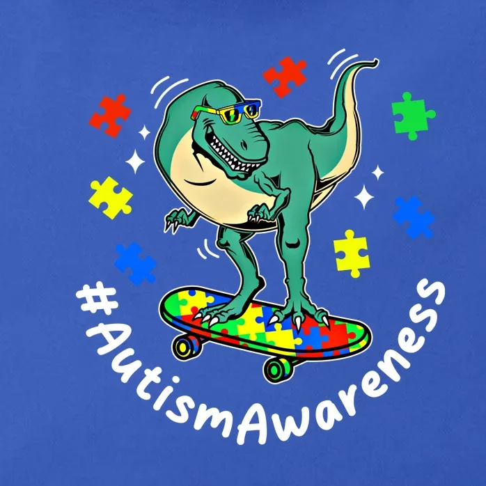 #Autismawareness Autism Awareness Dinosaur Family Fan Funny Gift Zip Tote Bag