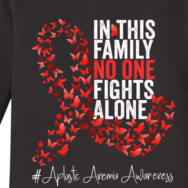 Aplastic Anemia Awareness Month Red Ribbon Baby Long Sleeve Bodysuit