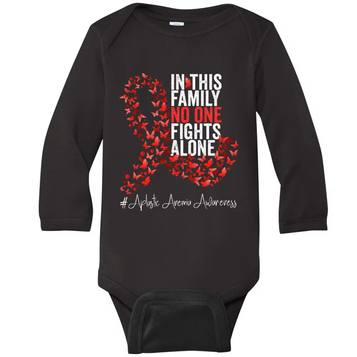 Aplastic Anemia Awareness Month Red Ribbon Baby Long Sleeve Bodysuit