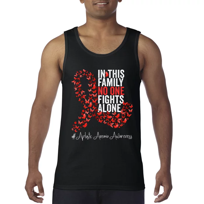 Aplastic Anemia Awareness Month Red Ribbon Tank Top