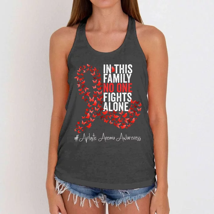 Aplastic Anemia Awareness Month Red Ribbon Women's Knotted Racerback Tank