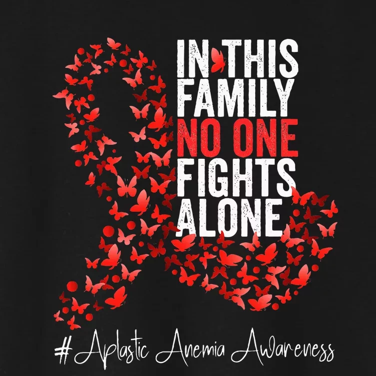 Aplastic Anemia Awareness Month Red Ribbon Women's Crop Top Tee