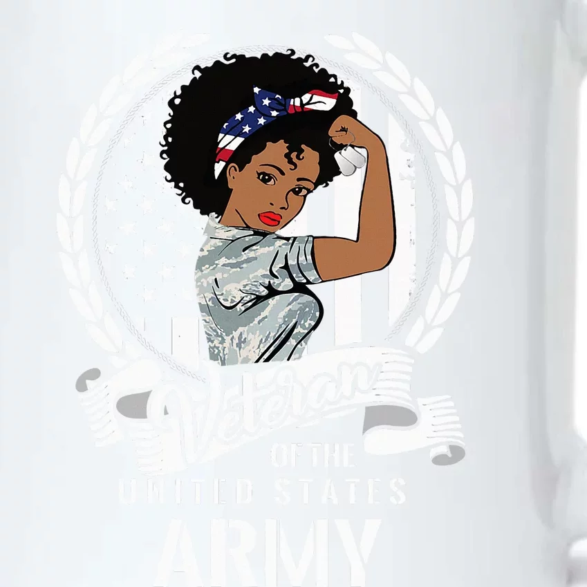 African American Army Veteran Woman Black Us Girl Army Vet Black Color Changing Mug