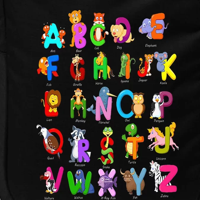 Alphabet Animal ABCs Learning Kindergarten School Teacher Impact Tech Backpack