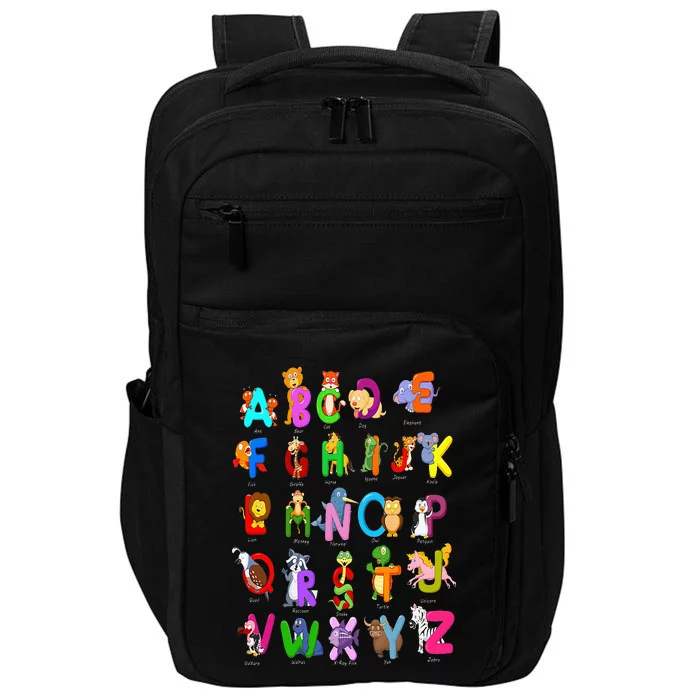 Alphabet Animal ABCs Learning Kindergarten School Teacher Impact Tech Backpack