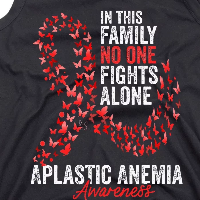 Aplastic Anemia Awareness Month Butterflies Red Ribbon Tank Top