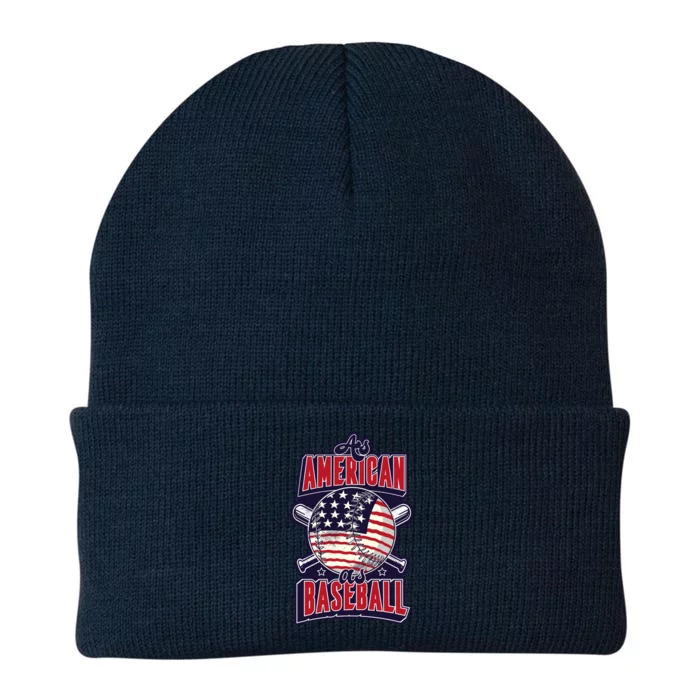 As American As Baseball Knit Cap Winter Beanie