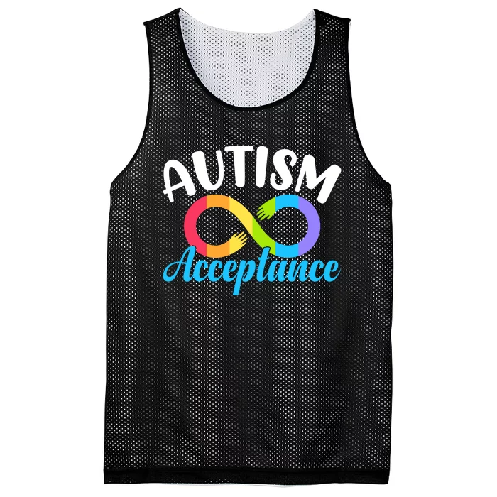 Autism Awareness Autism Red Instead Infinity Acceptance Mesh Reversible Basketball Jersey Tank