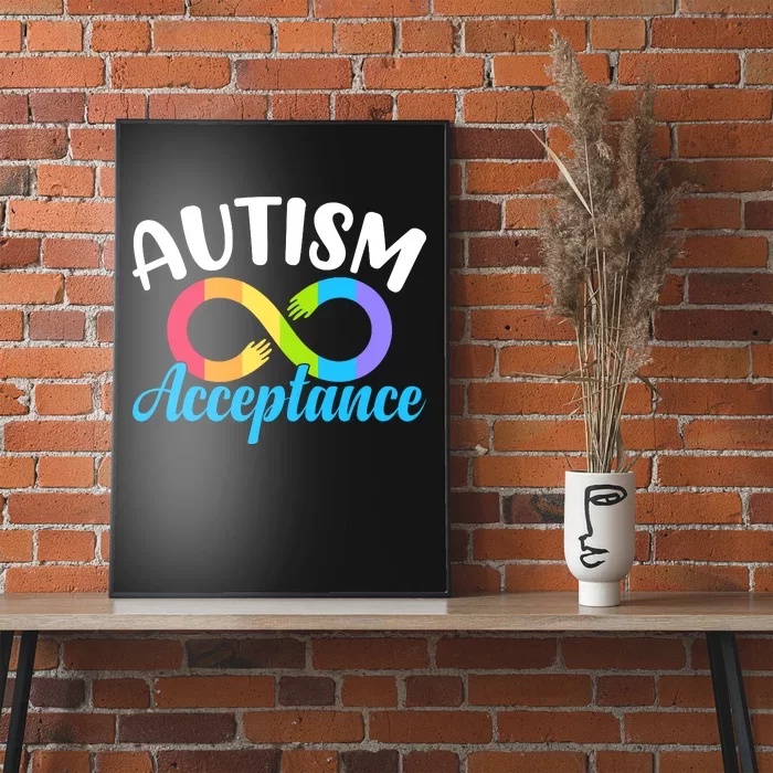 Autism Awareness Autism Red Instead Infinity Acceptance Poster