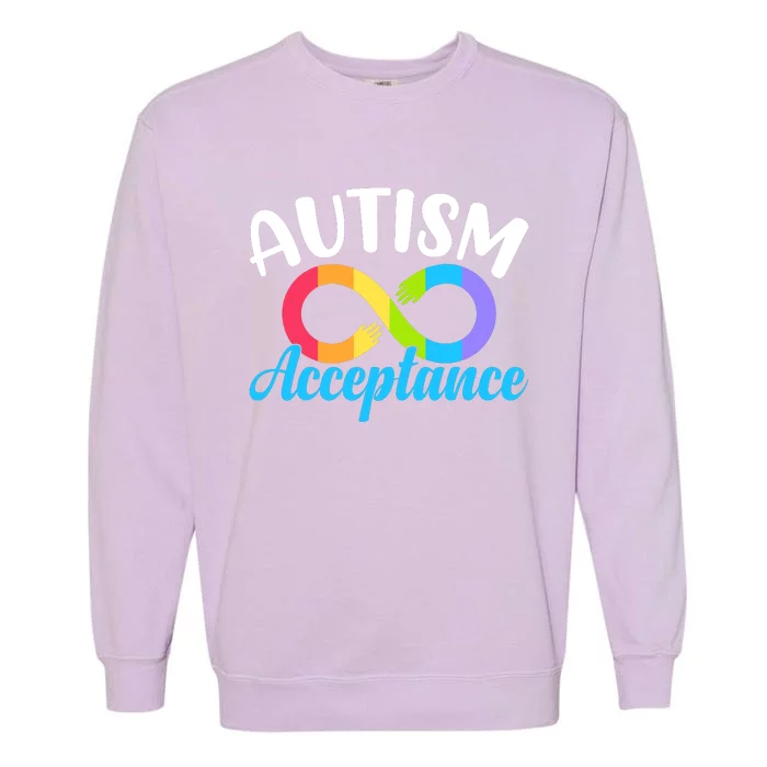 Autism Awareness Autism Red Instead Infinity Acceptance Garment-Dyed Sweatshirt