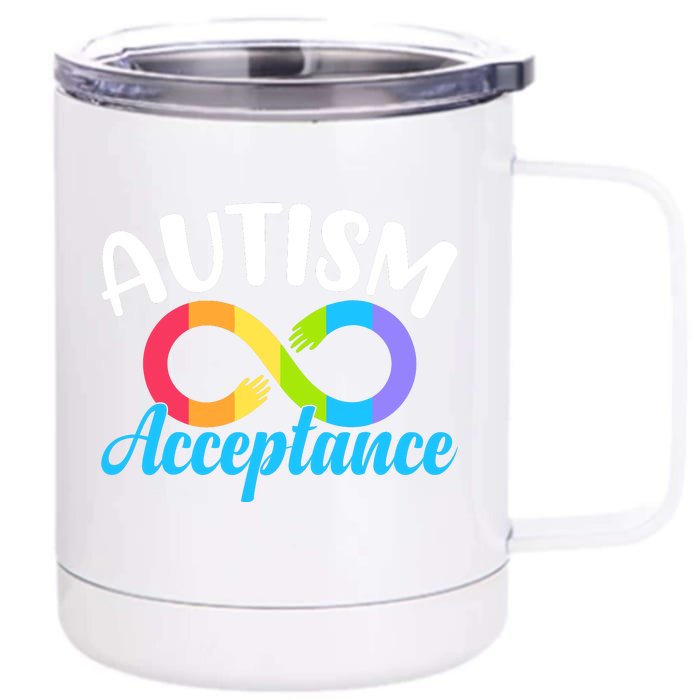 Autism Awareness Autism Red Instead Infinity Acceptance Front & Back 12oz Stainless Steel Tumbler Cup