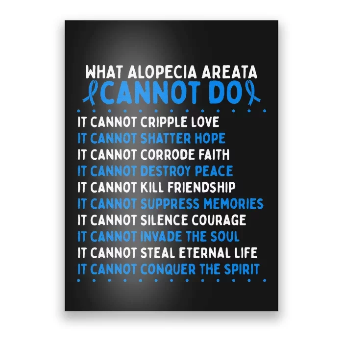 Alopecia Areata Awareness Movement Fighter Warrior Ribbon Poster