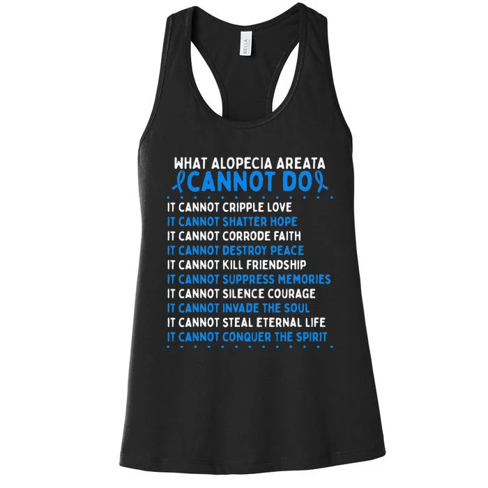 Alopecia Areata Awareness Movement Fighter Warrior Ribbon Women's Racerback Tank