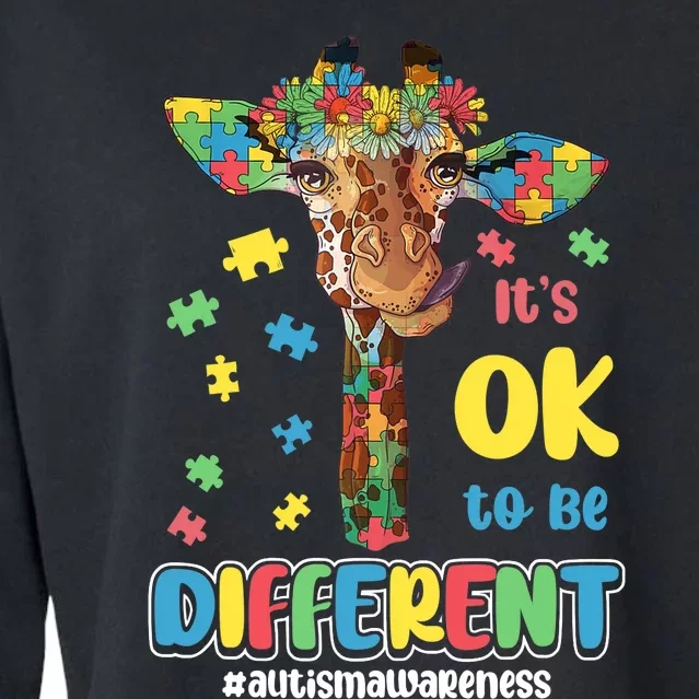 Autism Awareness Acceptance Wo Its Ok To Be Different Cropped Pullover Crew