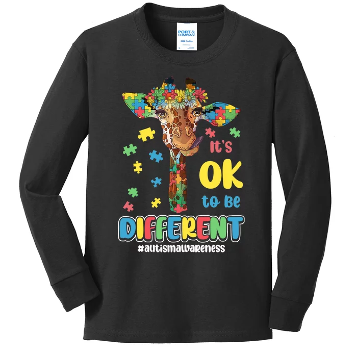 Autism Awareness Acceptance Wo Its Ok To Be Different Kids Long Sleeve Shirt